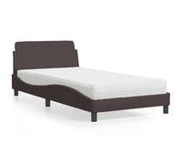 Fecpoo WGYHOME Cama con colchón Dover - Tejido de poliéster transpirable, marrón oscuro, 100 x 200 cm, 1 pieza, para adultos