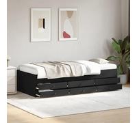 Fecpoo WGYHOME - Cama de día extensible con espacio de almacenamiento, color negro, 193 x 78 x 45,5 cm, con 6 cajones para dormitorio