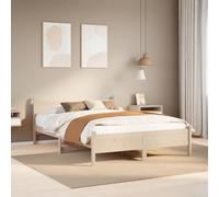 Fecpoo WGYHOME Cama de madera maciza de pino de 120 x 200 cm con somier y espacio de almacenamiento bajo la superficie de descanso, cama rústica de madera para adultos