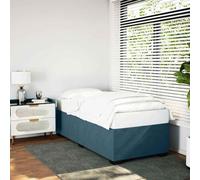 Fecpoo WGYHOME Estructura de cama de terciopelo azul con somier de láminas de terciopelo de 80 x 200 cm, suave terciopelo de poliéster, patas de plástico resistentes, para dormitorio de adultos
