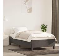 Fecpoo WGYHOME Estructura de cama de terciopelo gris oscuro de 90 x 200 cm con somier de láminas de madera contrachapada, terciopelo de poliéster, marco de madera, para dormitorio de adultos