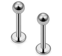 FECTAS 2uds titanio 16G cartílago tragus Helix Bar labio Labret Monroe Medusa anillos tachuelas Piercing 6/8/10/12mm