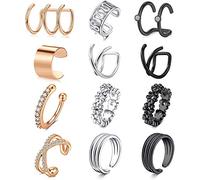 FECTAS Ear Cuff Acero Inoxidable Plata Oro Rosa Falso hélice Clips Anillo sin Pendiente Piercing