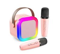 Fede Karaoke 2 Micrófonos para Niños, Mini Karaoke Infantil Micrófonos Inalámbricos Altavoz Bluetooth Portátil con Efectos de Cambio de Voz y Luces LED, Mejores Juguetes Regalos para Niñas y Niños