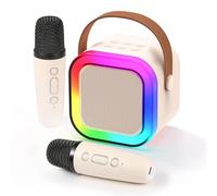 Fede Micro Karaoke Niños con 2 Micro Inalámbrico, Micro Karaoke Inalámbrico Portátil para Niñas con Luces de Fiesta LED Juguete Chicas Regalo Cumpleaños para Niños De 3 a 18 Años