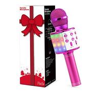 Fede Micrófono Karaoke Bluetooth, Microfono Inalámbrico Karaoke Portátil con luz LED Multicolor para Niños Canta Partido Musica, Compatible con Android/iOS PC o Teléfono Inteligente