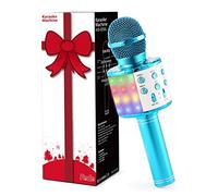 Fede Micrófono Karaoke Bluetooth, Microfono Inalámbrico Karaoke Portátil con luz LED Multicolor para Niños Canta Partido Musica, Compatible con Android/iOS PC o Teléfono Inteligente