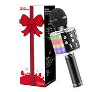Fede Micrófono Karaoke Bluetooth, Microfono Inalámbrico Karaoke Portátil con luz LED Multicolor para Niños Canta Partido Musica, Compatible con Android/iOS PC o Teléfono Inteligente