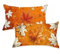 Federa Cuscino 30x50 cm Set di 2 Cuscino Autunno Velluto Copricuscini Rettangolari Federe Cuscini Divano 30 x 50 Colore Arancione Stampa a Doppio Lato per Camera da Letto Soggiorno Decorazioni EM-265