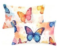 Federa Cuscino 40x60 cm Set di 2 Cuscino Farfalla Velluto Copricuscini Rettangolari Federe Cuscini Divano 40 x 60 Animale Stampa a Doppio Lato per Camera da Letto Soggiorno Decorazioni EM-1177