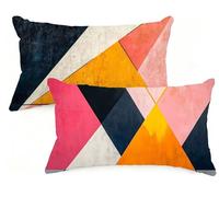 Federa Cuscino 40x70 cm Set di 2 Cuscino Rosa Lino Copricuscini Rettangolari Federe Cuscini Divano 40 x 70 Geometria Stampa a Doppio Lato per Camera da Letto Soggiorno Decorazioni Autunnali EM-141