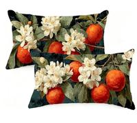 Federa Cuscino 50x70 cm Set di 2 Cuscino Autunno Velluto Copricuscini Rettangolari Federe Cuscini Divano 50 x 70 Fiore Stampa a Doppio Lato per Camera da Letto Soggiorno Decorazioni Autunnali EM-1365