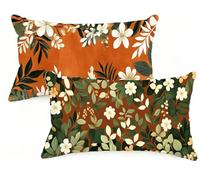 Federa Cuscino 50x70 cm Set di 2 Cuscino Autunno Velluto Copricuscini Rettangolari Federe Cuscini Divano 50 x 70 Fiore Stampa a Doppio Lato per Camera da Letto Soggiorno Decorazioni Autunnali EM-1427
