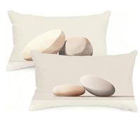 Federa Cuscino 50x70 cm Set di 2 Cuscino Beige Velluto Copricuscini Rettangolari Federe Cuscini Divano 50 x 70 Semplicità Stampa a Doppio Lato per Camera da Letto Soggiorno Decorazioni EM-1191