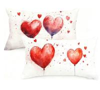 Federa Cuscino 50x70 cm Set di 2 Cuscino San Valentino Lino Copricuscini Rettangolari Federe Cuscini Divano 50 x 70 Amore Stampa a Doppio Lato per Camera da Letto Soggiorno Decorazioni EM-117