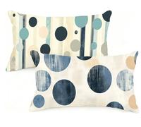 Federa Cuscino 50x80 cm Set di 2 Cuscino Crema Velluto Copricuscini Rettangolari Federe Cuscini Divano 50 x 80 Pois Stampa a Doppio Lato per Camera da Letto Soggiorno Decorazioni Autunnali EM-1321