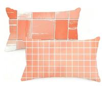 Federa Cuscino 60x80 cm Set di 2 Cuscino Reticolo Velluto Copricuscini Rettangolari Federe Cuscini Divano 60 x 80 Rosa Stampa a Doppio Lato per Camera da Letto Soggiorno Decorazioni Autunnali EM-1347