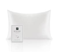 Federa in Seta Naturale, ipoallergenica, 19 Momme, 100% Seta, 600 fili, con cerniera a scomparsa, dimensioni Standard (White, 50x75cm)
