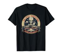 Federación Galáctica Primer Contacto UFO Retro Emblem Society Camiseta