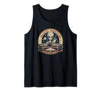 Federación Galáctica Primer Contacto UFO Retro Emblem Society Camiseta sin Mangas