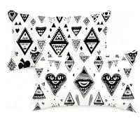 Federe Cuscino Letto 20x30 cm Set di 2 Cuscini Bianco Federe Cuscini Divano 20 x 30 Nero Copricuscini in Lino con Cerniera Invisibile Copricuscino per Divano Giardino Decorazioni Regali EM-1302