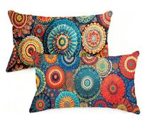 Federe Cuscino Letto 20x30 cm Set di 2 Cuscini Boemia Federe Cuscini Divano 20 x 30 Colore Copricuscini in Lino con Cerniera Invisibile Copricuscino per Divano Giardino Decorazioni Regali EM-1122