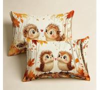 Federe Cuscino Letto 30x50 Autunno,copri cuscino Velluto 2 Pezzi,Riccio Decorative Design fronte-Retro Cuscini Soffice e Morbido Divano, per Divano Letto Sedie Soggiorno Camera da Letto-85476