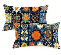 Federe Cuscino Letto 30x50 cm Set di 2 Cuscini Boemia Federe Cuscini Divano 30 x 50 BLU Copricuscini in Velluto con Cerniera Invisibile Copricuscino per Divano Giardino Decorazioni Regali EM-418