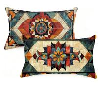 Federe Cuscino Letto 30x50 cm Set di 2 Cuscini Boemia Federe Cuscini Divano 30 x 50 Retrò Copricuscini in Velluto con Cerniera Invisibile Copricuscino per Divano Giardino Decorazioni Regali EM-406