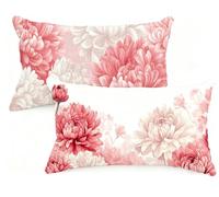 Federe Cuscino Letto 30x50 cm Set di 2 Cuscini Rosa Federe Cuscini Divano 30 x 50 Fiore Copricuscini in Velluto con Cerniera Invisibile Copricuscino per Divano Giardino Decorazioni Regali EM-1064