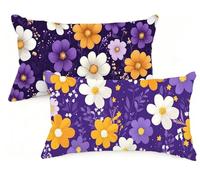 Federe Cuscino Letto 30x50 cm Set di 2 Cuscini Viola Federe Cuscini Divano 30 x 50 Orecchio Copricuscini in Lino con Cerniera Invisibile Copricuscino per Divano Giardino Decorazioni Regali EM-1088