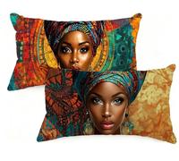 Federe Cuscino Letto 40x60 cm Set di 2 Cuscini Africa Federe Cuscini Divano 40 x 60 Donna Copricuscini in Velluto con Cerniera Invisibile Copricuscino per Divano Giardino Decorazioni Regali EM-454