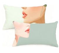 Federe Cuscino Letto 40x60 cm Set di 2 Cuscini Semplicità Federe Cuscini Divano 40 x 60 Donna Copricuscini in Velluto con Cerniera Invisibile Copricuscino ,Divano Giardino Decorazioni Regali EM-1352