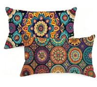 Federe Cuscino Letto 40x70 cm Set di 2 Cuscini Autunno Federe Cuscini Divano 40 x 70 Boemia Copricuscini in Lino con Cerniera Invisibile Copricuscino per Divano Giardino Decorazioni Regali EM-1126