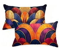 Federe Cuscino Letto 40x70 cm Set di 2 Cuscini Retrò Federe Cuscini Divano 40 x 70 Geometria Copricuscini in Velluto con Cerniera Invisibile Copricuscino per Divano Giardino Decorazioni Regali EM-354