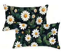 Federe Cuscino Letto 40x70 cm Set di 2 Cuscini Verde Federe Cuscini Divano 40 x 70 Fiore Copricuscini in Velluto con Cerniera Invisibile Copricuscino per Divano Giardino Decorazioni Regali EM-1086