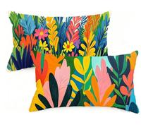 Federe Cuscino Letto 50x80 cm Set di 2 Cuscini Colore Federe Cuscini Divano 50 x 80 Pianta Copricuscini in Velluto con Cerniera Invisibile Copricuscino per Divano Giardino Decorazioni Regali EM-252