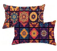 Federe Cuscino Letto 60x80 cm Set di 2 Cuscini Boemia Federe Cuscini Divano 60 x 80 Retrò Copricuscini in Velluto con Cerniera Invisibile Copricuscino per Divano Giardino Decorazioni Regali EM-1124