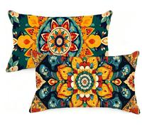 Federe Cuscino Letto 60x80 cm Set di 2 Cuscini Boemia Federe Cuscini Divano 60 x 80 Verde Copricuscini in Lino con Cerniera Invisibile Copricuscino per Divano Giardino Decorazioni Regali EM-408