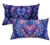 Federe Cuscino Letto 60x80 cm Set di 2 Cuscini Viola Federe Cuscini Divano 60 x 80 Astratto Copricuscini in Velluto con Cerniera Invisibile Copricuscino per Divano Giardino Decorazioni Regali EM-416