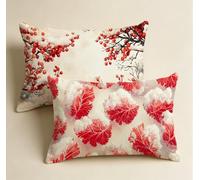 Federe Cuscino Letto 60x80 Rosso,copri cuscino Velluto 2 Pezzi,Geometria Decorative Design fronte-Retro Cuscini Soffice e Morbido Divano, per Divano Letto Sedie Soggiorno Camera da Letto-86330