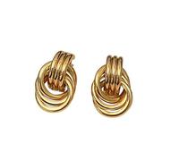 Federohrringe Für Männer Klobige Goldene Ohrringe für Frauen, Große Knotenohrringe, geometrische Tropfenohrringe, trendiges Schmuckgeschenk Ohrstecker Aus Nylon, Einheitsgröße, Metal, Sin piedra