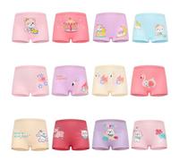 FedMois Pack de 12 Bragas de Algodón para Niña Ropa Interior con Diseño de Animal, Oso, Gato y Flamenco, 7-9 años