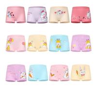 FedMois Pack de 12 Bragas de Algodón para Niña Ropa Interior con Diseño de Animal, Unicornio, Conejo y Jirafa, 5-7 años