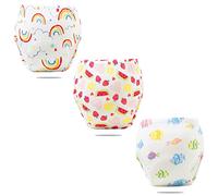 FedMois Pack de 3 Braguitas de Entrenamiento Reutilizables para Bebés, arcoíris, Fruta y pez, 3-4 años