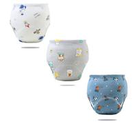 FedMois Pack de 3 Braguitas de Entrenamiento Reutilizables para Bebés, Astronauta, Oso y Baloncesto, 3-4 años