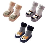 FedMois Pack de 3 Zapatillas de Estar por Casa Antideslizantes para Bebés Niña Niño, perro, búho y hámster, Talla 18, (Talla del fabricante: 12)