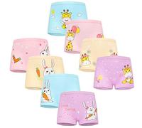 FedMois Pack de 8 Bragas Algodón de Niña Ropa Interior con Diseño de Animal 2-9 Años, Conejos y Jirafas, 2-3 años