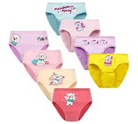 FedMois Pack de 8 Bragas Algodón de Niña Ropa Interior con Diseño de Animal 2-9 Años, Osos y Unicornios, 7-9 años