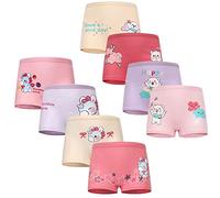 FedMois Pack de 8 Bragas Algodón de Niña Ropa Interior con Diseño de Animal 2-9 Años, Unicornio y Oso, 2-3 años